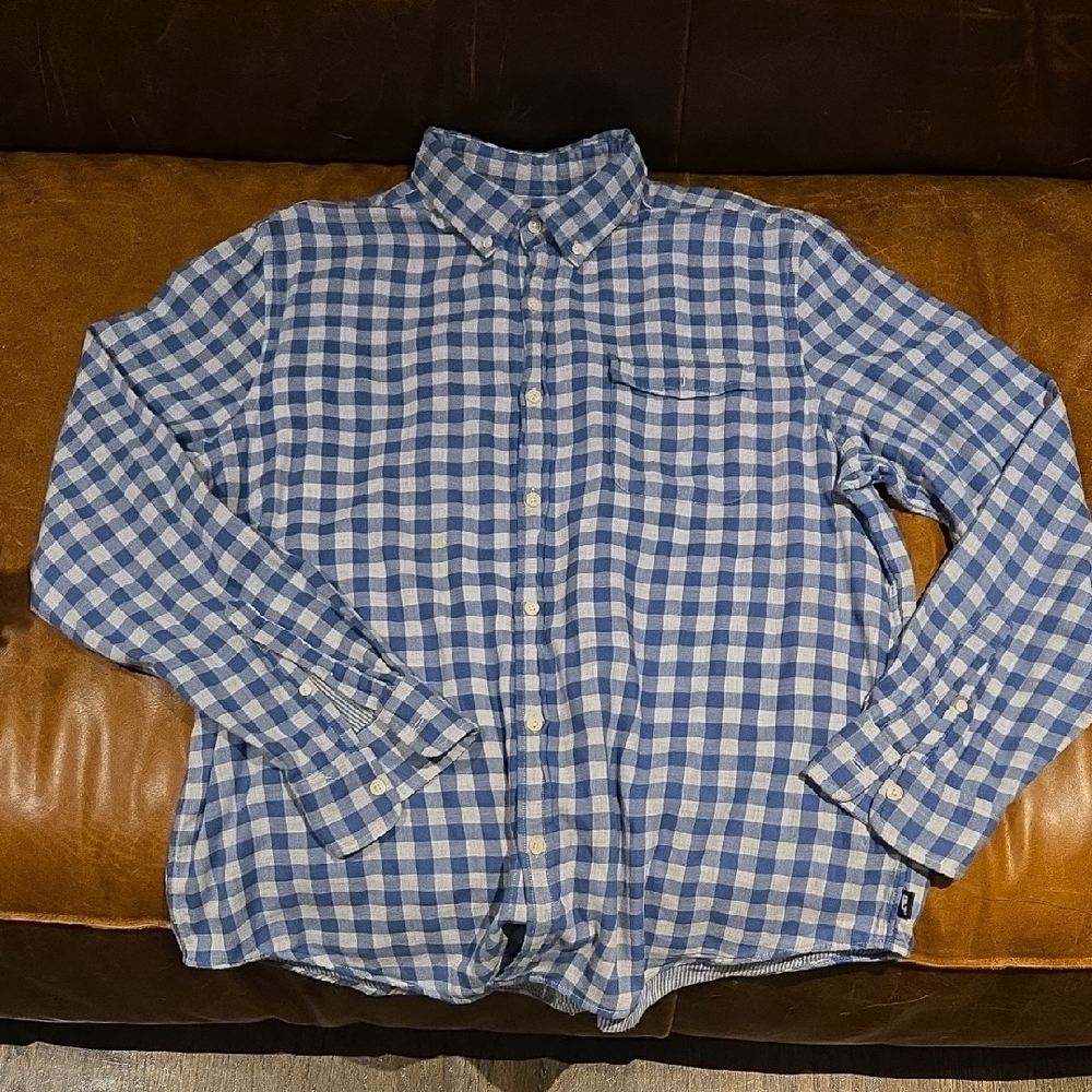 Vineyard Vines Crosby Mens Blue and White Checkered Shirt XL